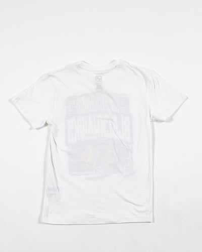 Outerstuff youth tee with Chicago Blackhawks graphic primary logo and wordmark - back lay flat