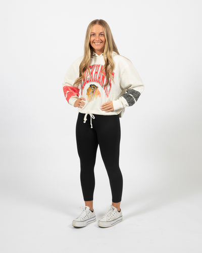 '47 oversized cropped vintage wash Blackhawks primary logo hoodie - side view