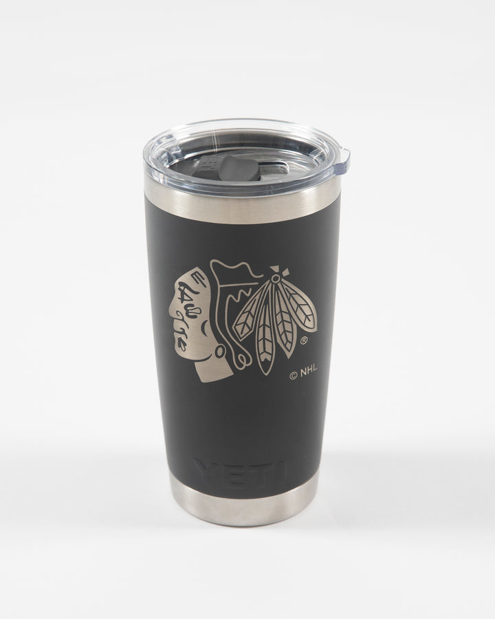 YETI Chicago Blackhawks 20 oz Black Rambler Tumbler