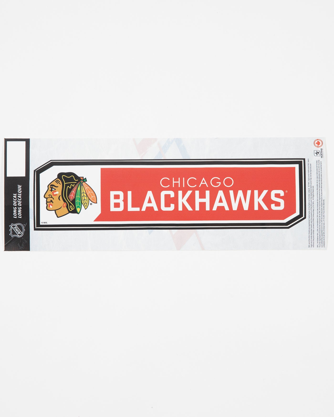 Mustang Chicago Blackhawks primary logo and wordmark sticker - front lay flat